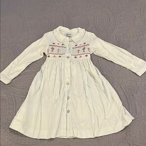 Jacadi Light Blue Smocked Corduroy with Peter Pan Collar